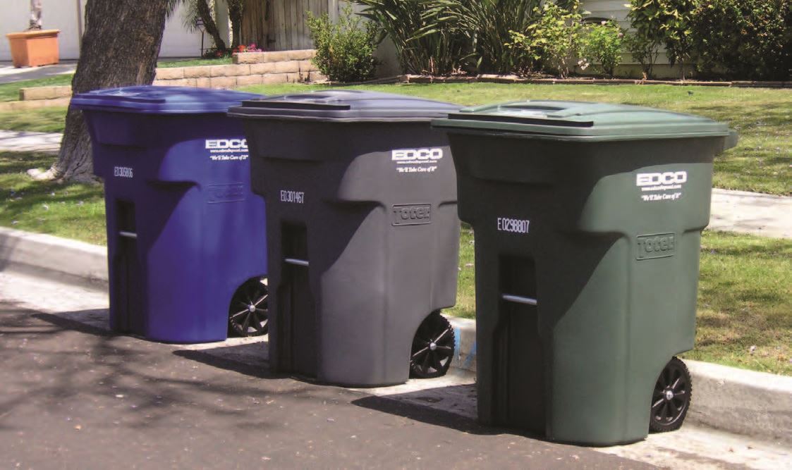Clean EDCO trash bins at the curb after Bin Champs service